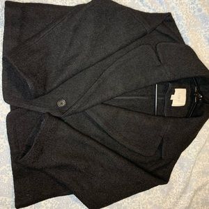 Loft Sz S black cropped 3/4 length sleeve jacket